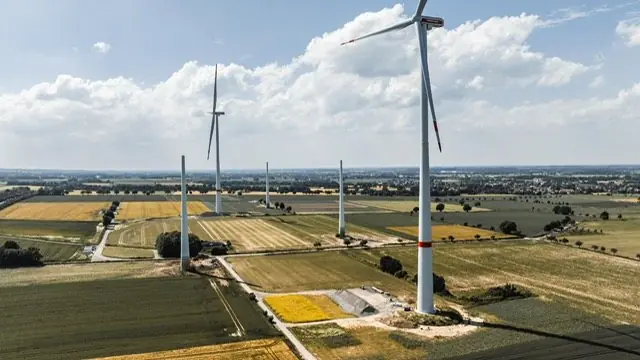 Windpark, Luftbild vor dem Rückbau